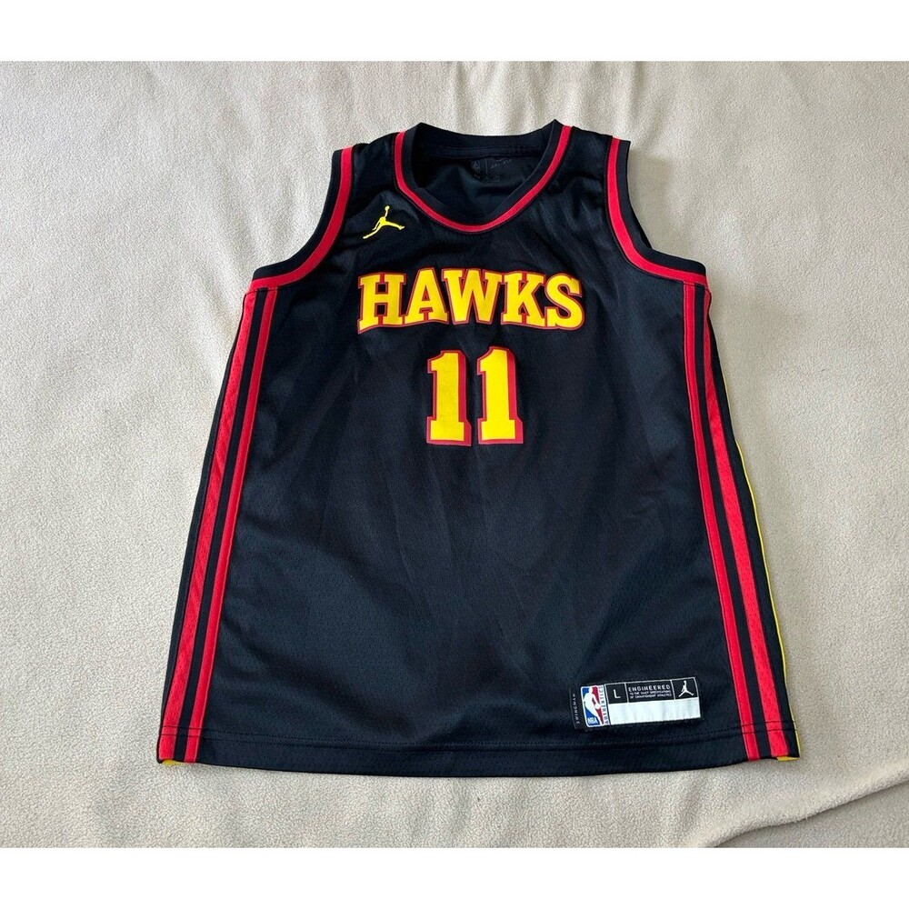 Jordan Trae Young #11 Atlanta Hawks Youth Large Black/Red/Yellow NBA Jersey